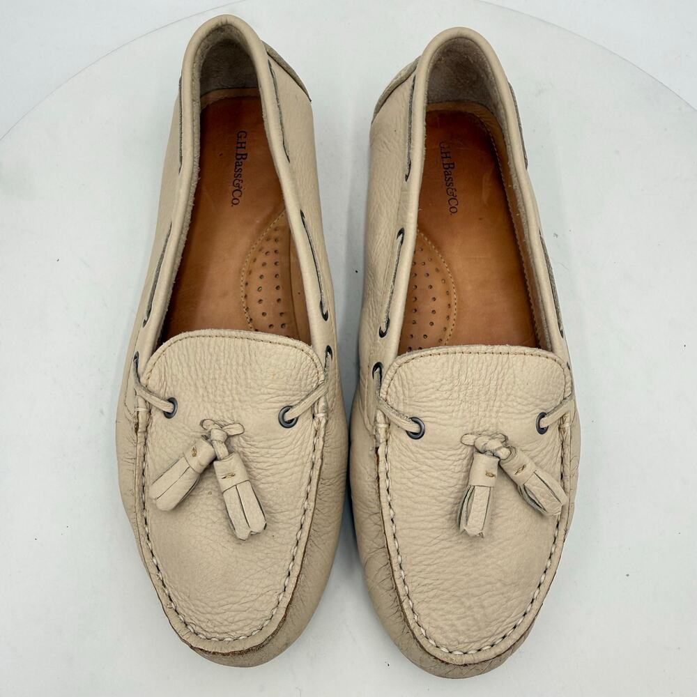 G.H. Bass & Co. Bass Maggie Cream Loafers Moccasins Womens Leather Shoes 8.5